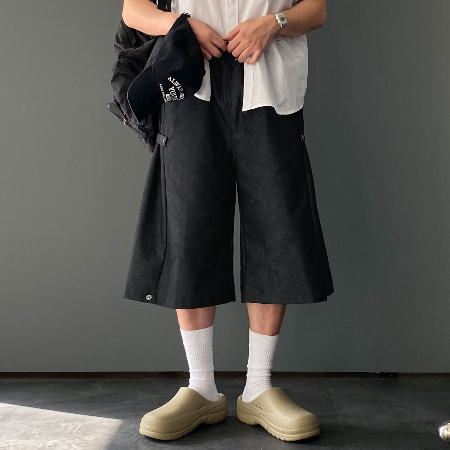 남자버뮤다팬츠 벌룬팬츠 남자와이드반바지 - 상세 이미지 2