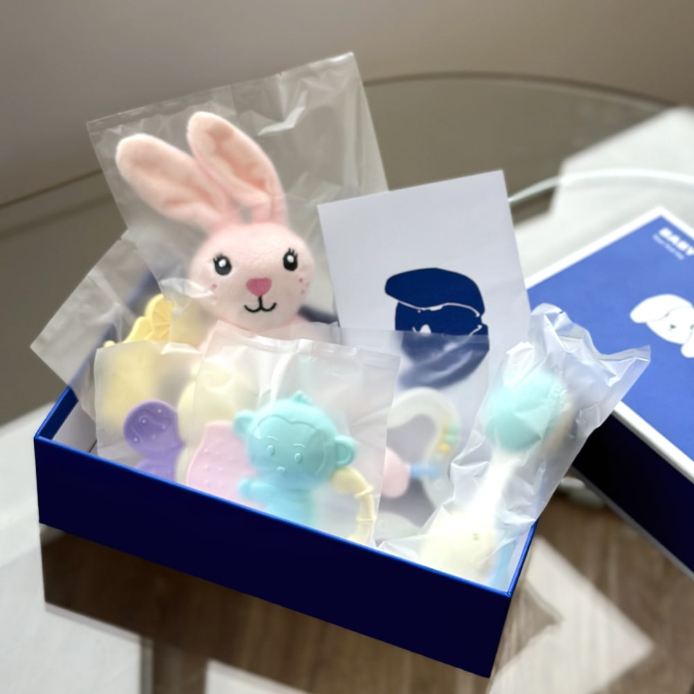 빌랑 토끼 신생아 딸랑이 치발기 장난감 세트 아기 유아 백일 선물 6종 세트