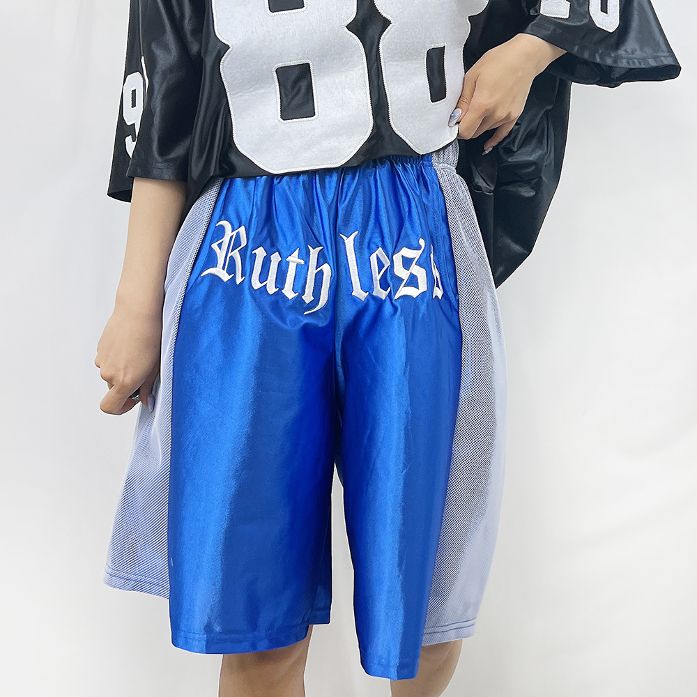 실버 트레이닝 매쉬 실키 자수 버뮤다 7부 와이드 하프팬츠 3color - 상세 이미지 2