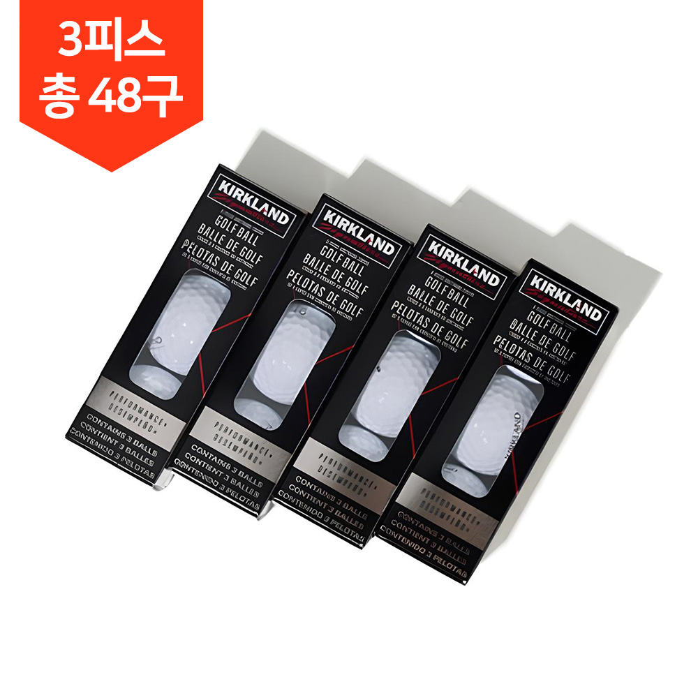 4더즌 총 48구/코스트코 커클랜드 시그니처 3피스 우레탄 커버 화이트 골프공