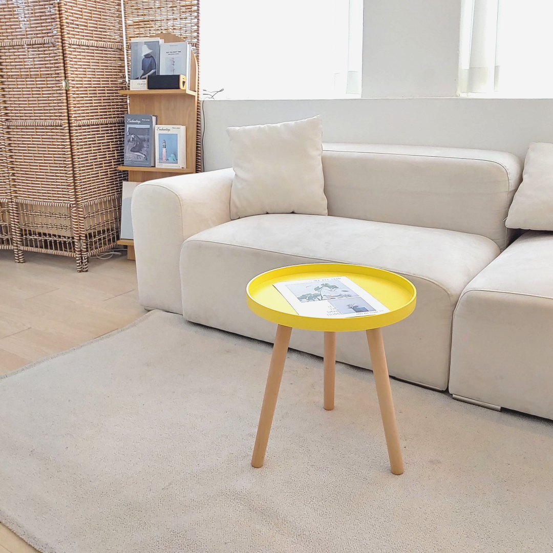침대 소파 옆 사이드 테이블 이동식 간이 보조 미니 원형 티 거실 협탁 DD087