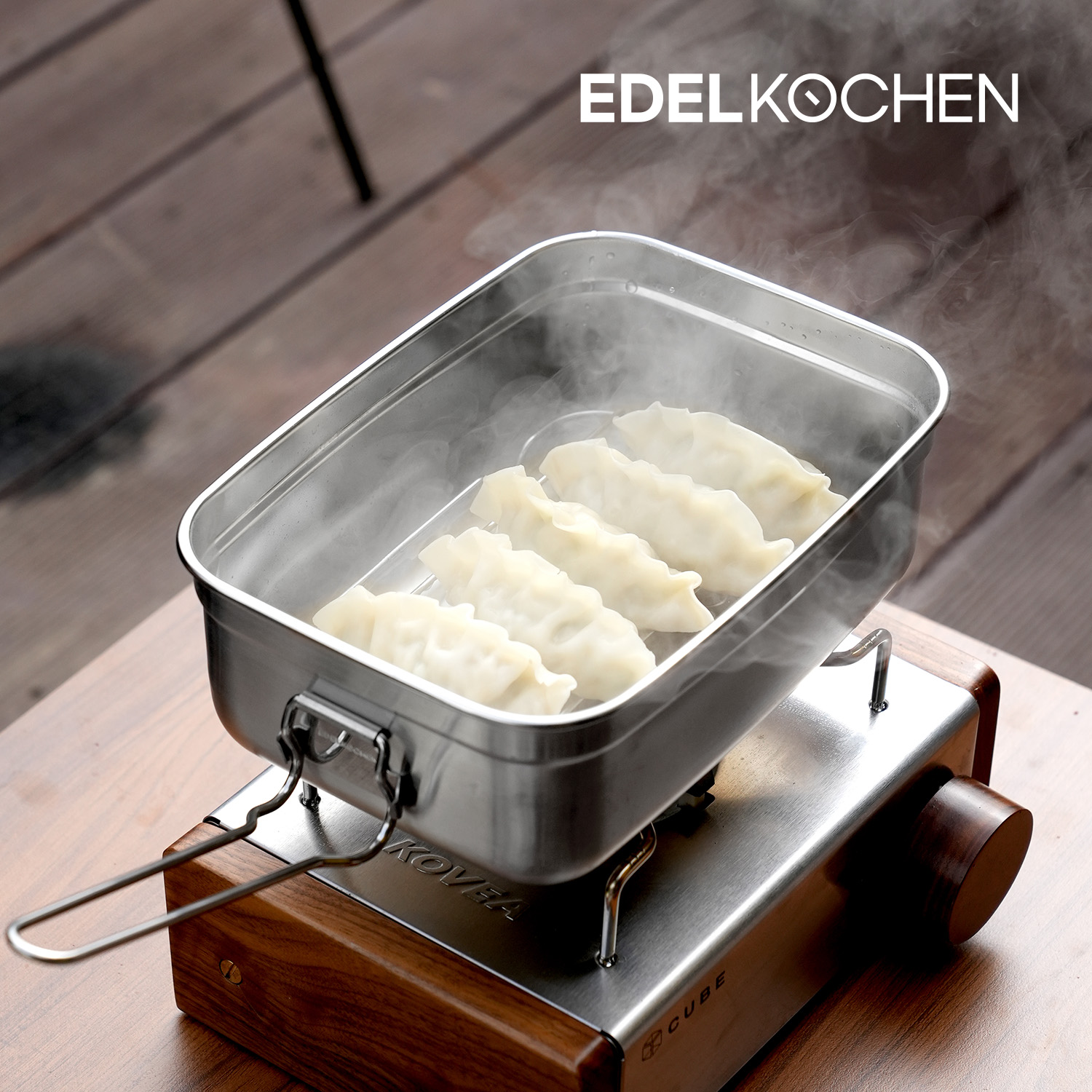 에델코첸 스텐 백패킹 코펠 세트 사각 2.9L 대용량 트리플 반합