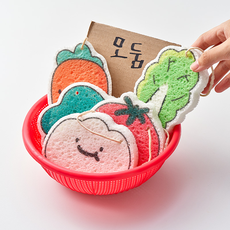 잼먹 천연수세미 셀룰로오스 5개입 1SET 제로웨이스트