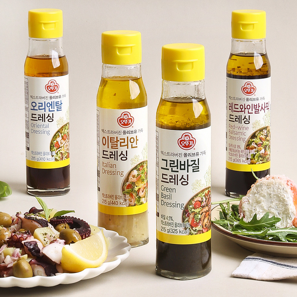 [4개이상 10% 할인] 오뚜기 드레싱 오리엔탈/ 이탈리안/ 그린바질/ 레드와인발사믹 4종 - 상품 이미지