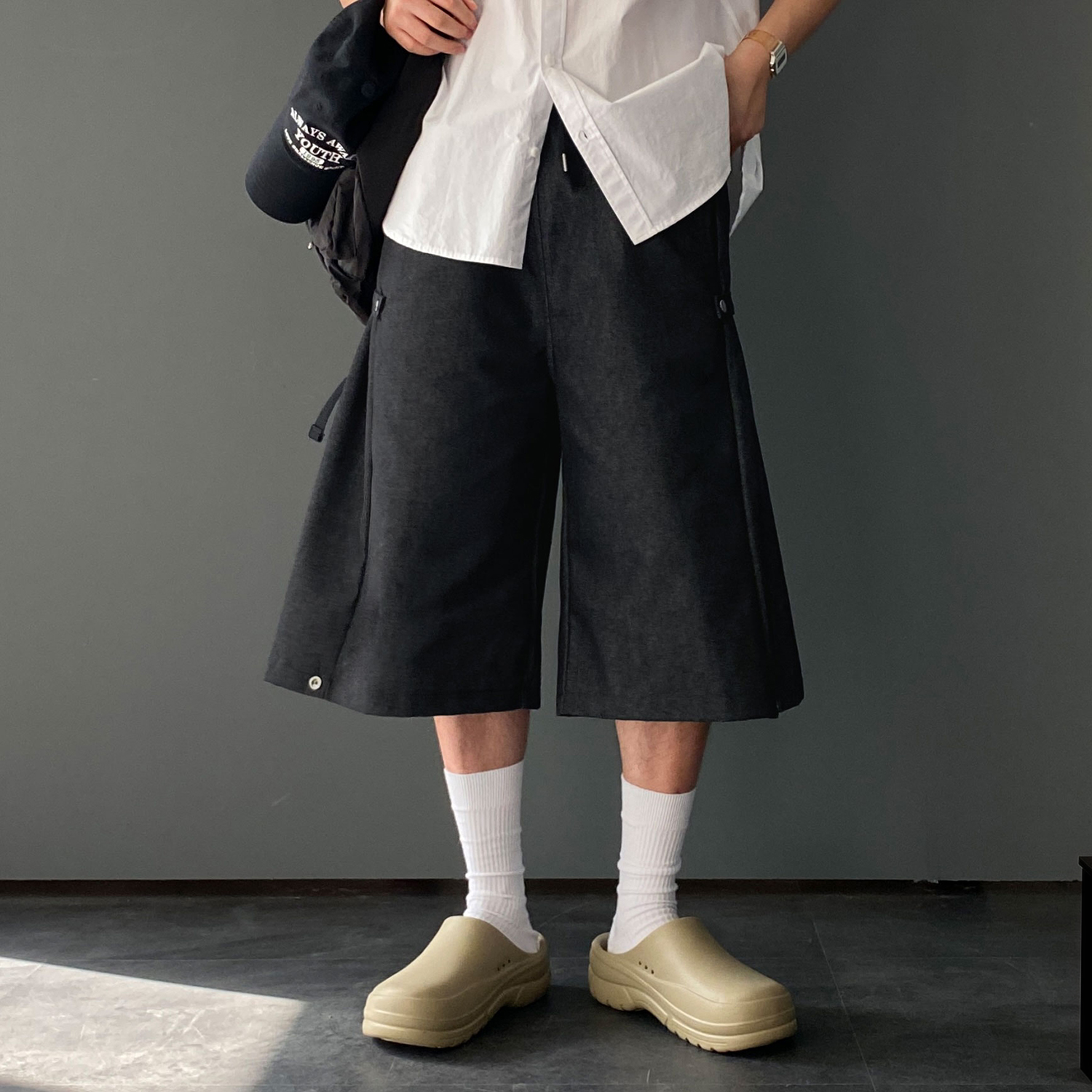 남자버뮤다팬츠 벌룬팬츠 남자와이드반바지 - 상품 이미지