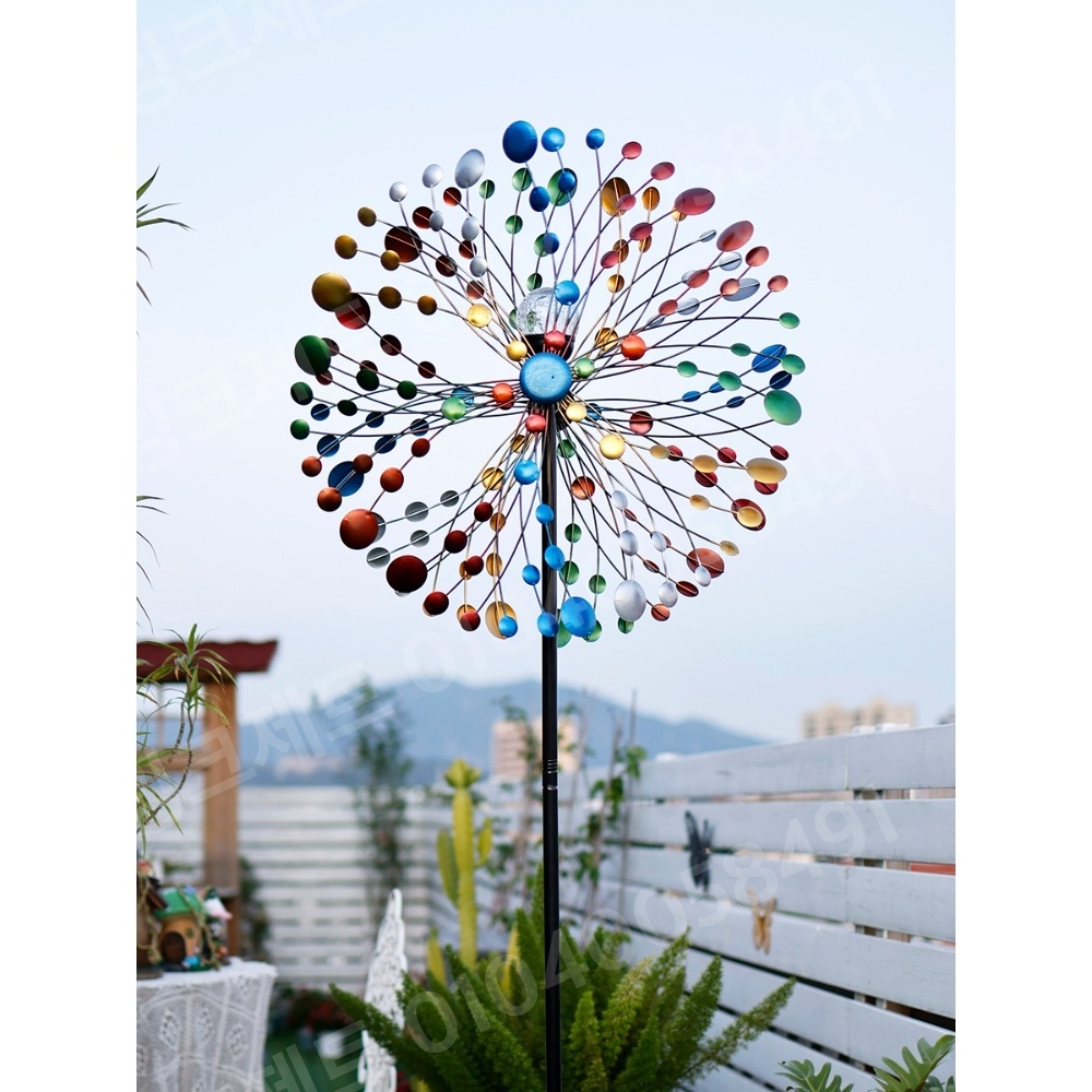 대형 바람개비 조경용 조형물 풍차 정원 회전 마당 철제 - 상세 이미지 3
