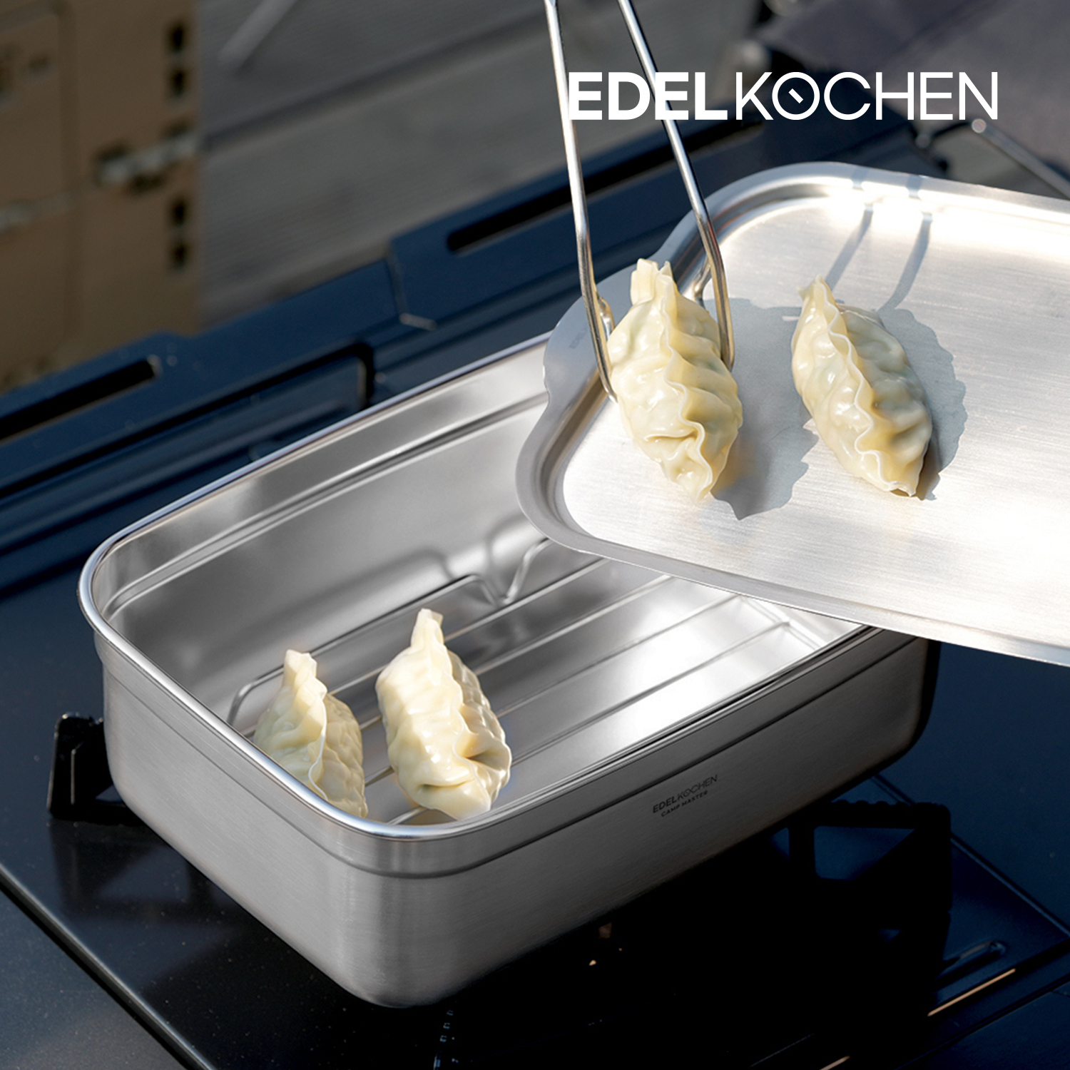 에델코첸 스텐 백패킹 코펠 세트 사각 2.9L 대용량 트리플 반합