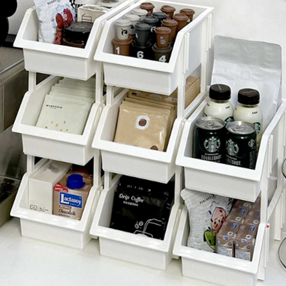 정리 수납 바구니 바스켓 적층 장난감 과자 플라스틱 팬트리 다용도