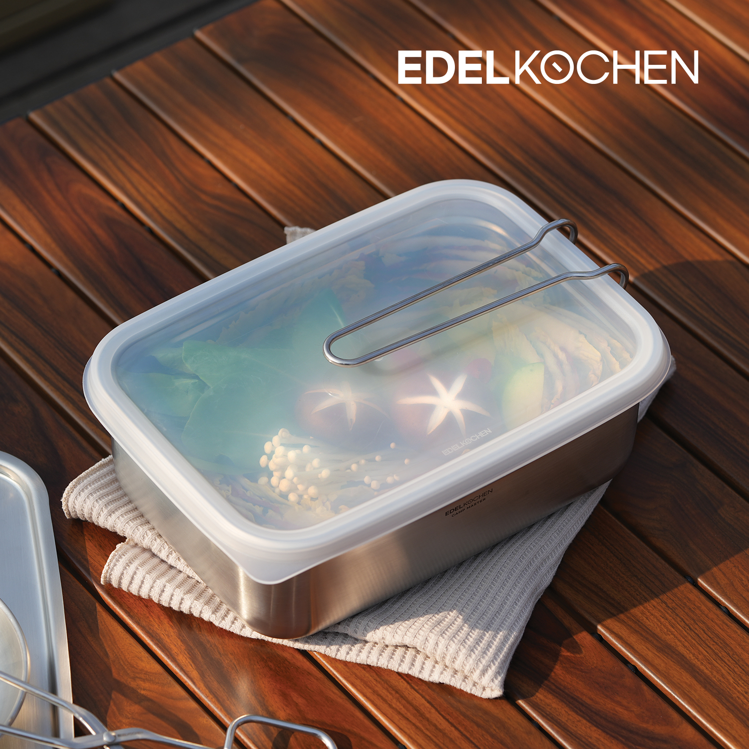 에델코첸 스텐 백패킹 코펠 세트 사각 2.9L 대용량 트리플 반합