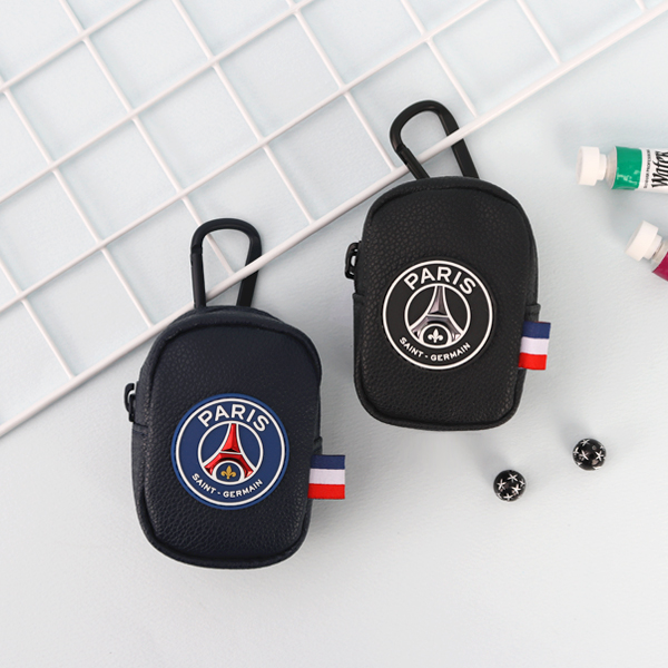 PSG 로고 에어팟 파우치 이어폰 동전 에어팟 파우치 동전지갑 가방고리 백참 - 상품 이미지