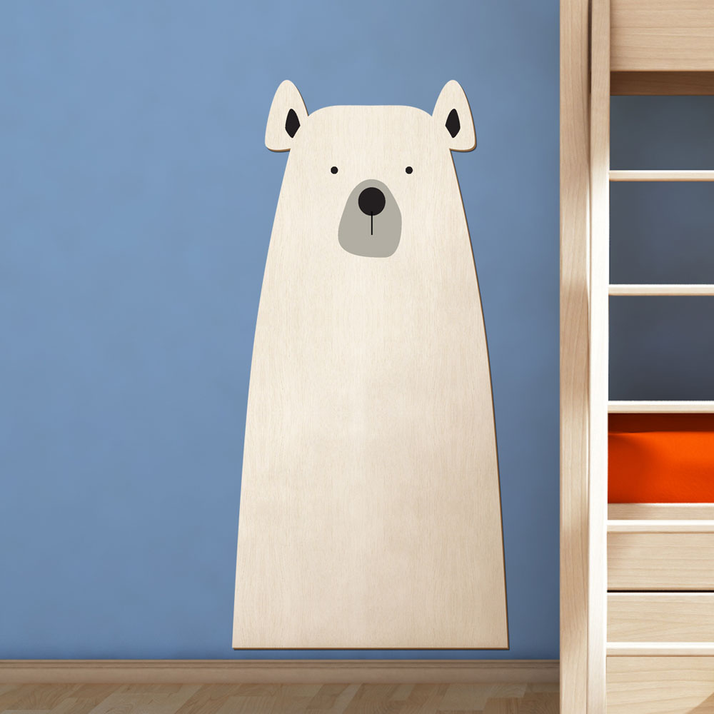 디자인베이 우드스티커 백곰 완제품 데코스티커 아기방 캐릭터 벽지 월데코