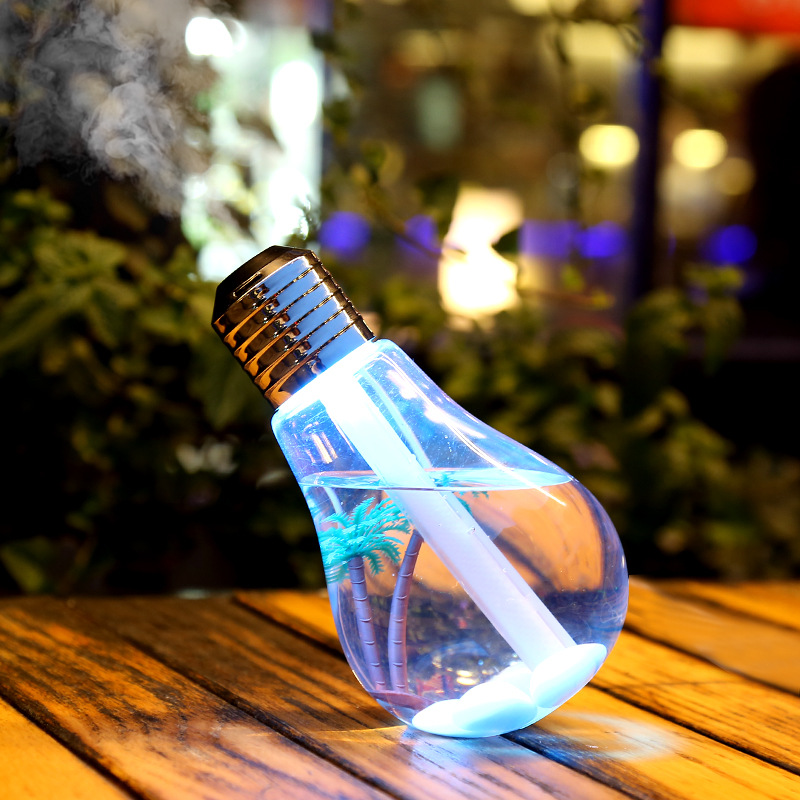 감성 전구 모양 무드등 미니 USB 가습기 감성 LED 데스크테리어 오브제 - 상세 이미지 2
