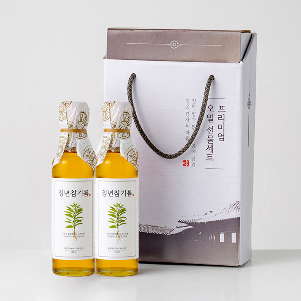 저온압착 100% 통참깨 참기름 180ml+180ml 선물세트