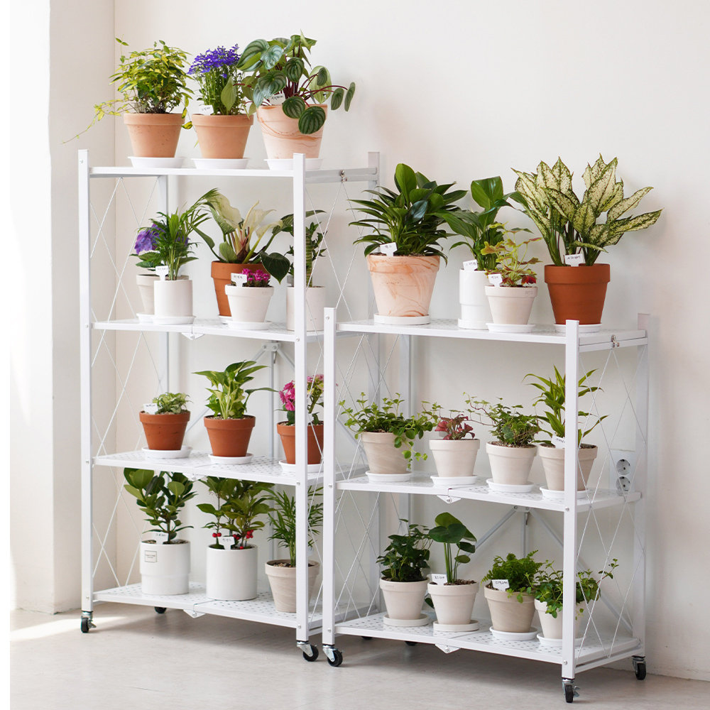 접이식 철제 화분선반 식물선반 받침대 정리대 진열대 거치대 선반대 베란다 3단 이미지 3