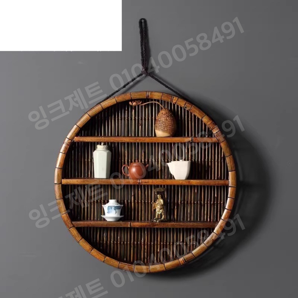 벽장식장 엔틱 원목 고풍 찻잔 선반 할머니방 라운드 - 상품 이미지