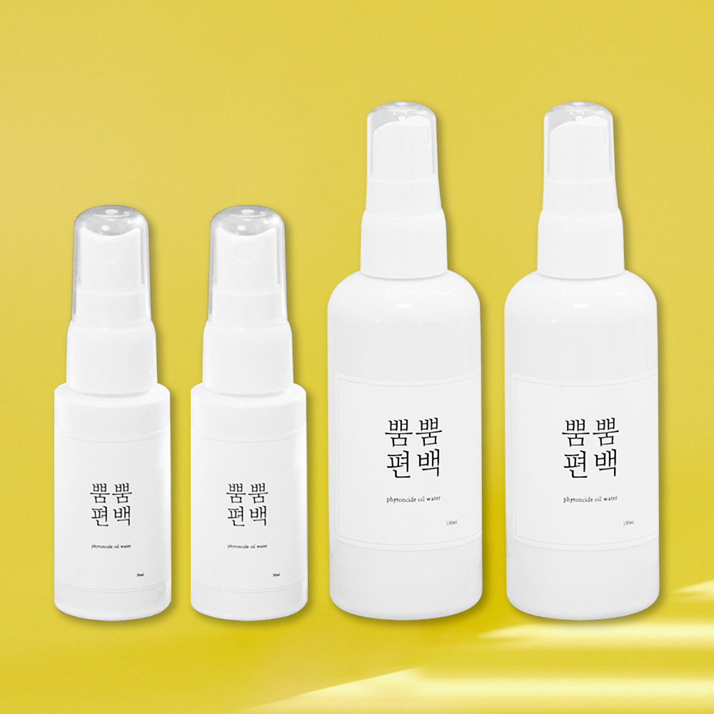 뿜뿜편백 휴대용 신발 냄새제거 편백수 스프레이 4종세트 260ml 3%편백오일함유 - 상품 이미지
