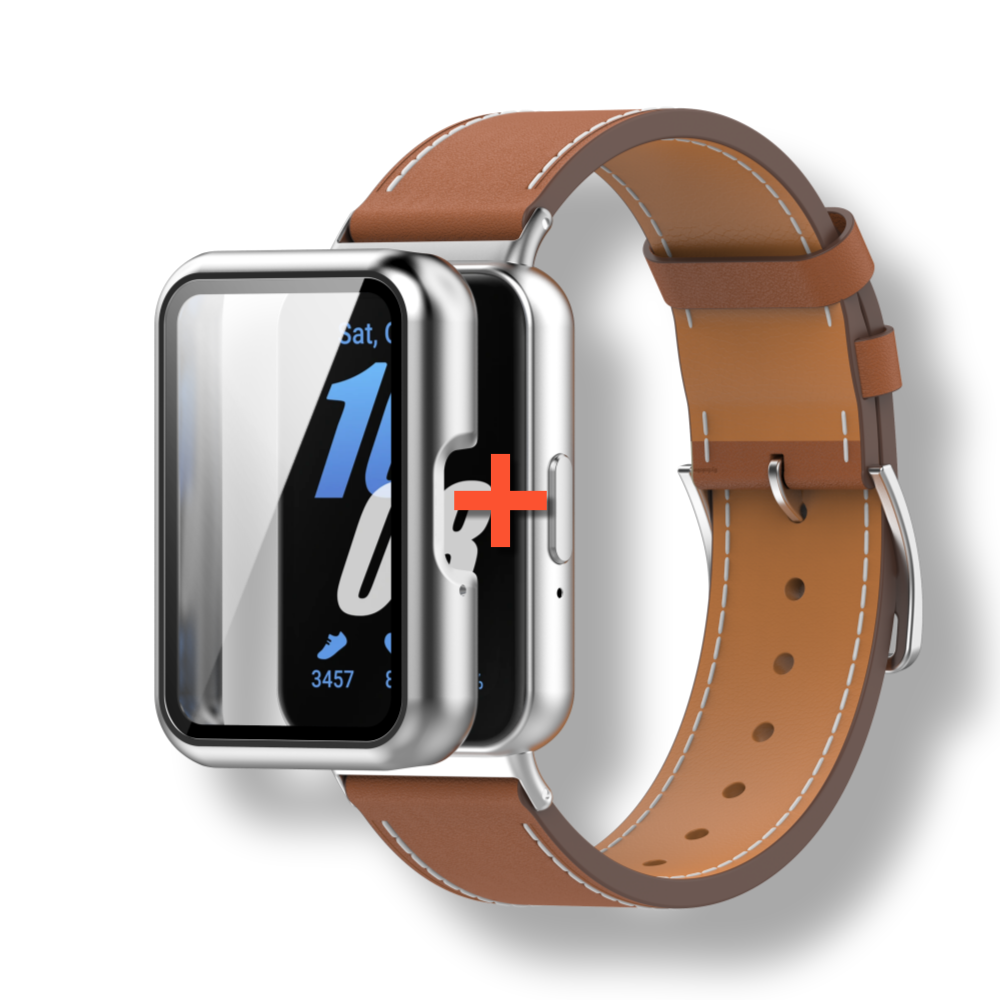 갤럭시 핏3 스트랩 가죽 풀커버 케이스 세트 밴드 시계줄 줄질 호환