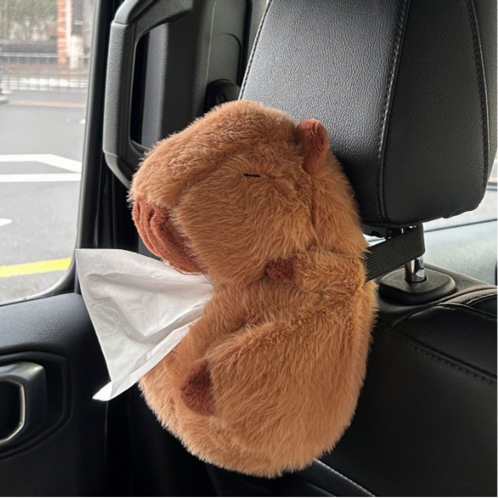 차량용 휴지 케이스 카피바라 인형 티슈 각 곽 걸이 두루마리 커버 인형 귀여운 - 메인 이미지
