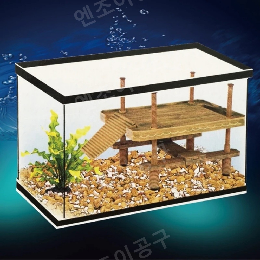 거북이 수족관 플로팅 아일랜드 파충류 도마뱀 테라핀 도크 어항 장식 세트 - 상세 이미지 2