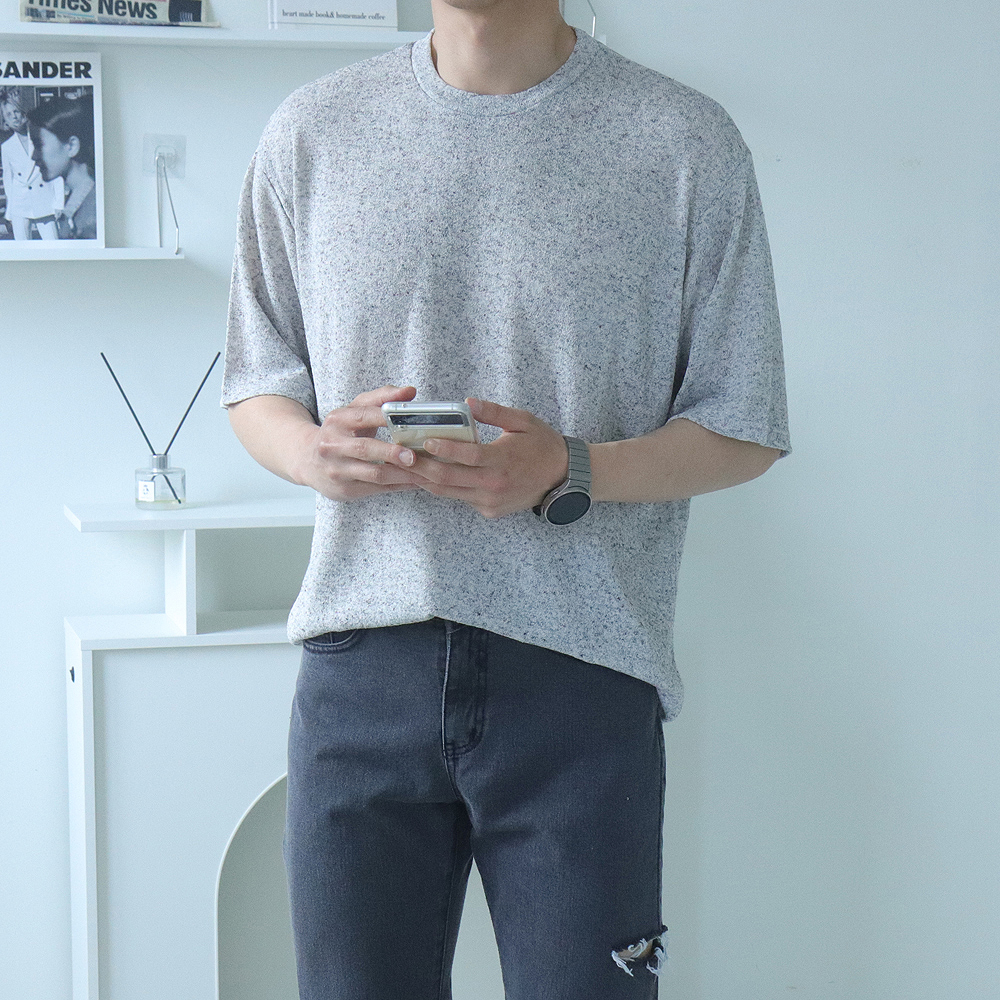 남자반팔니트 린넨 시스루 여름 니트 남성반팔티 이미지 4