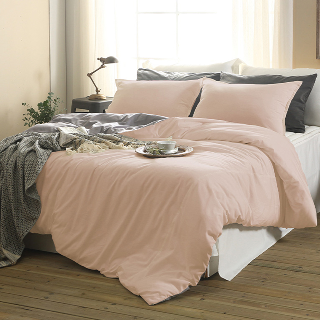 순면 양면 이불 커버 세트 미라지 침대 이스턴킹 침구 핑크