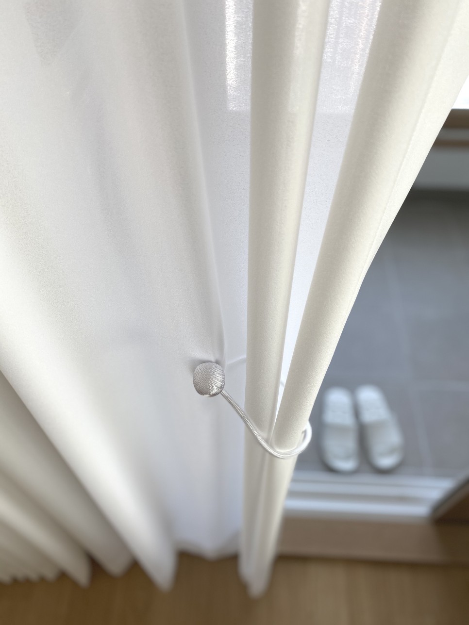 코지앳홈[맞춤제작] 쉬폰커튼 차르르화이트 나비주름 맞주름 속커튼2종