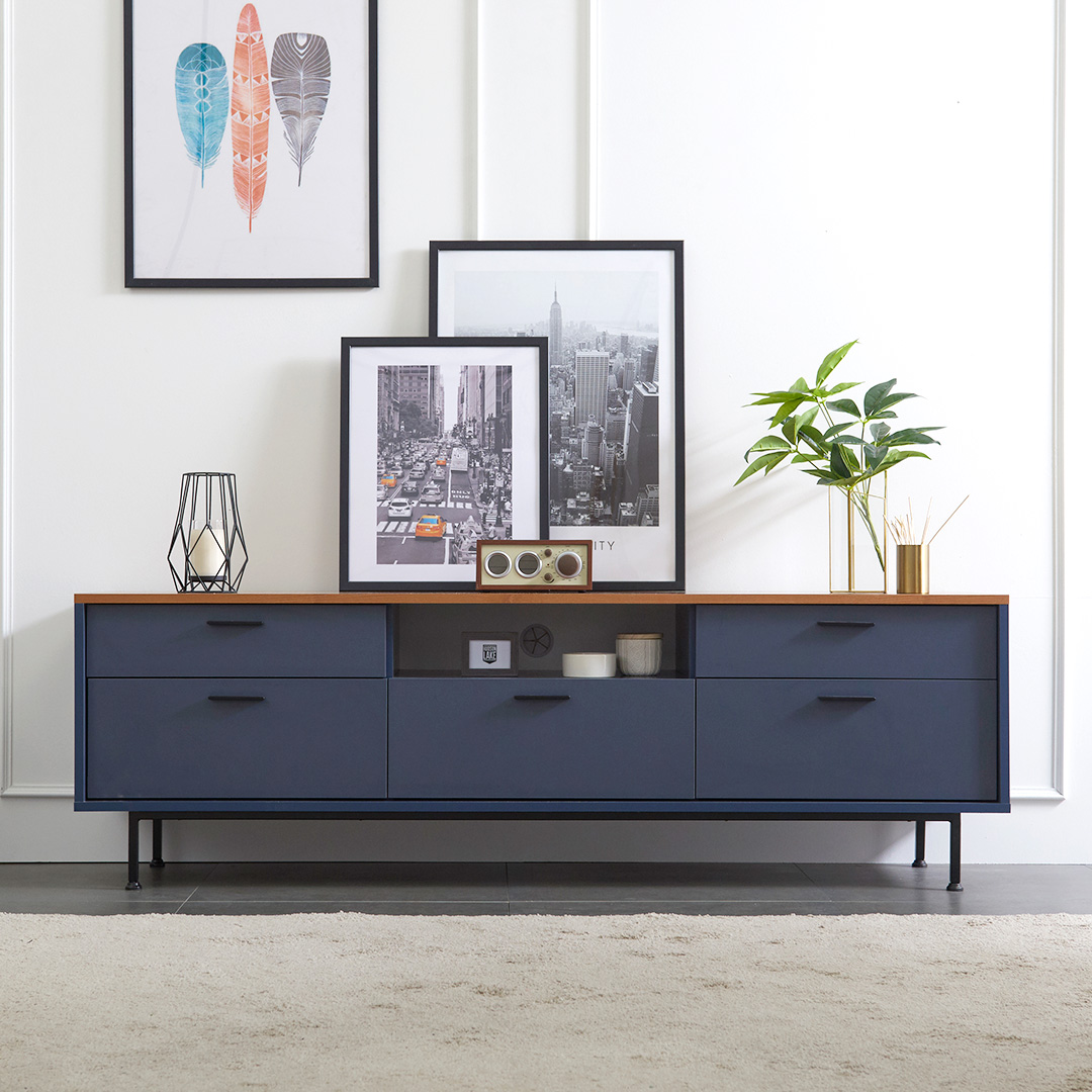 티크 1800 2단 거실장