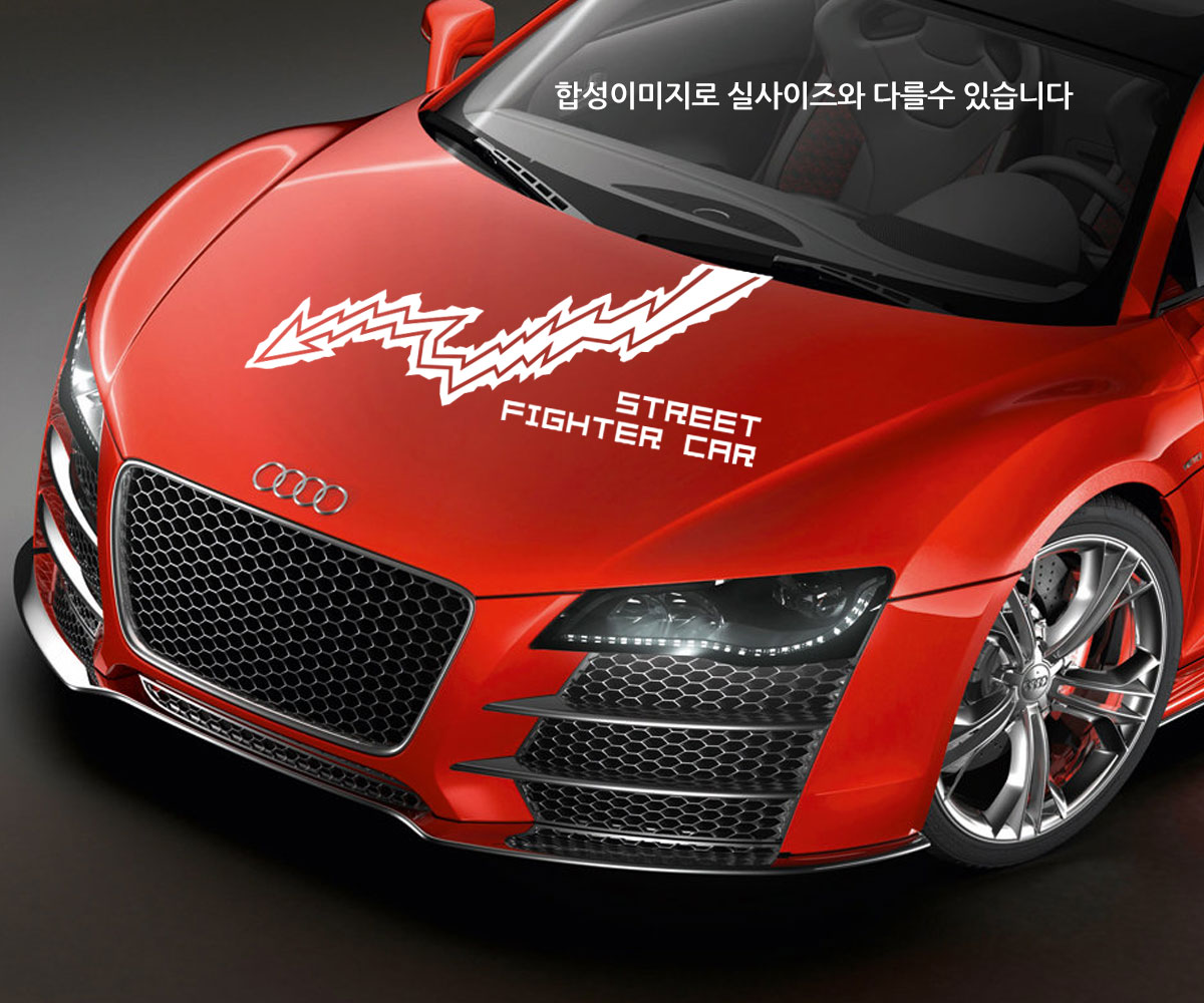 자동차 본넷 데칼 튜닝 불꽃 포인트 차량 스티커 - 상세 이미지 2