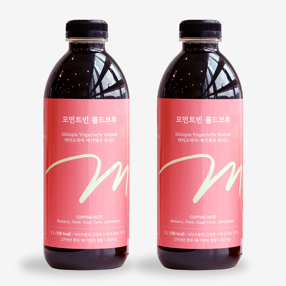 모먼트빈 콜드브루 더치커피 원액 1L X 2병 액상 커피 답례품 에티오피아