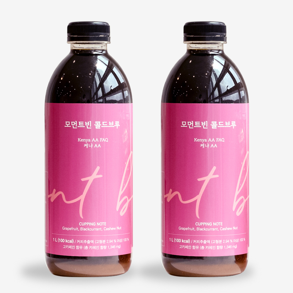 모먼트빈 콜드브루 더치커피 원액 1L X 2병 액상 커피 답례품 케냐