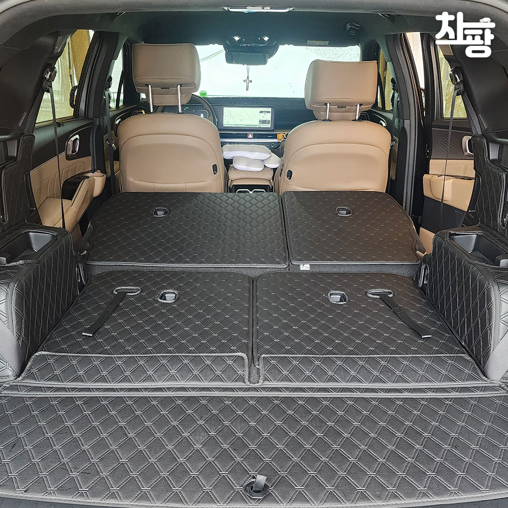 차팡 트렁크매트 기아 쏘렌토 MQ4 7인승 스피커유 도어LED유 페리호환 차박매트 풀커버