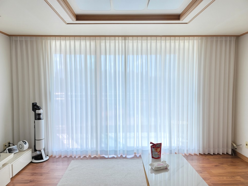 [ 익일배송 ] 코지앳홈 차르르화이트쉬폰 거실속커튼2장세트 사이즈별5종