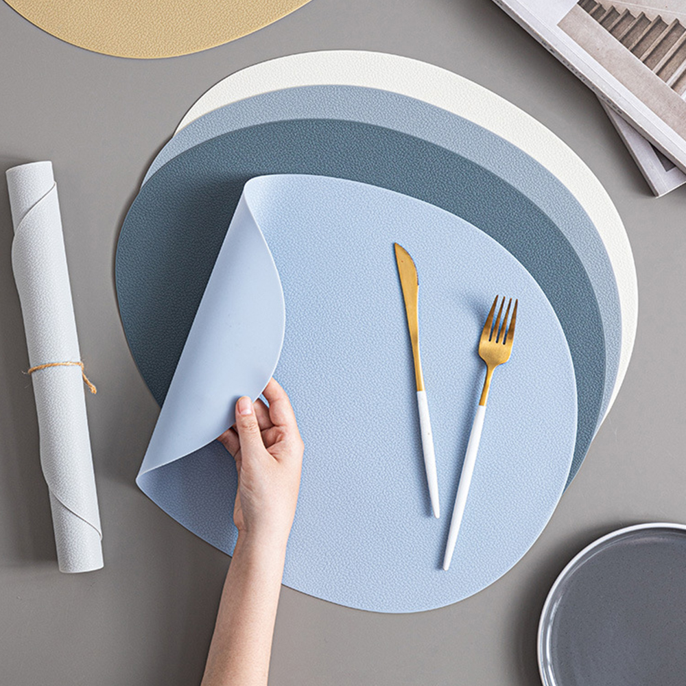 페블 식탁테이블매트 실리콘테이블매트 깔개 유치원 식판 받침대 원형 방수