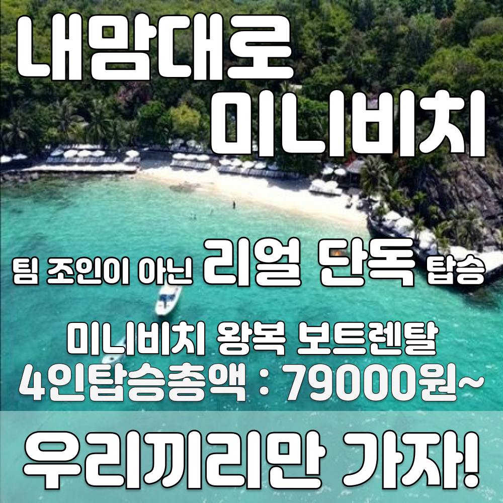 [보트당 요금]나트랑 미니비치 스피드보트 왕복 단독 프라이빗 해변 호핑투어 스쿠버다이빙 제품 이미지