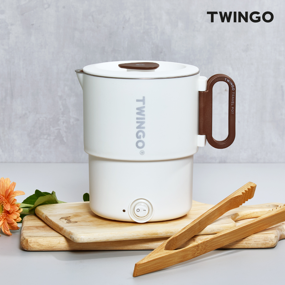 트윙고 트래블 팟 컴팩트 접이식 폴딩포트 110v 겸용 캠핑 여행용 휴대용 라면포트 7컬러