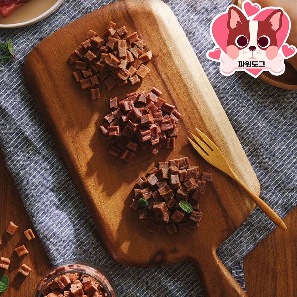 강아지 육포 큐브 노즈워크 노령견 져키 훈련용 보상 간식 원더푸드 소고기, 1kg, 1개 이미지 7
