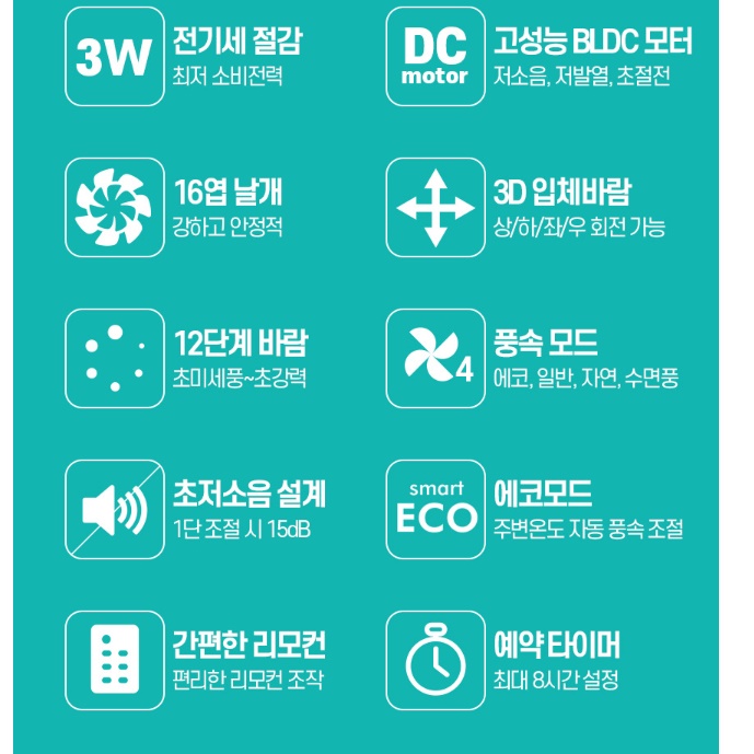 고급 거실용 선풍기 원룸 사무실용 선풍기 조용한 소음없는 선풍기 - 상세 이미지 3