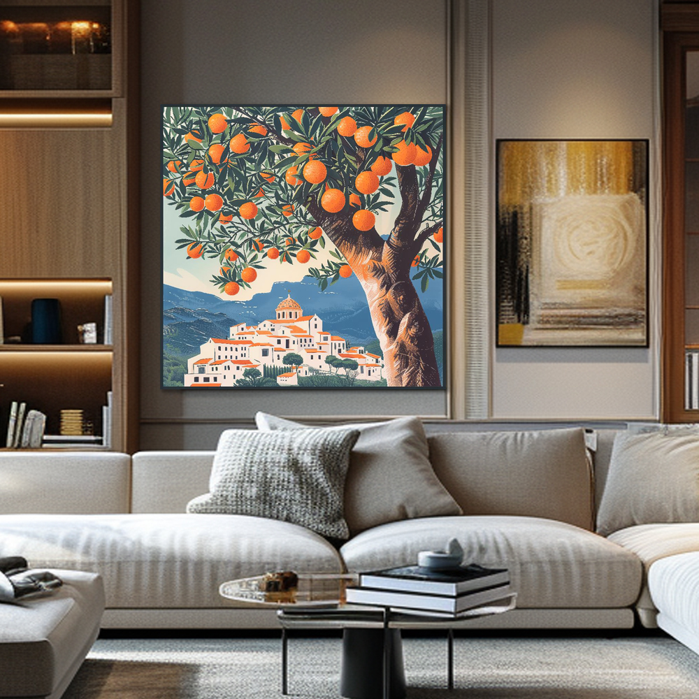 햇살오렌지 80cm x 80cm 무광골드 알루미늄액자 - 상세 이미지 3