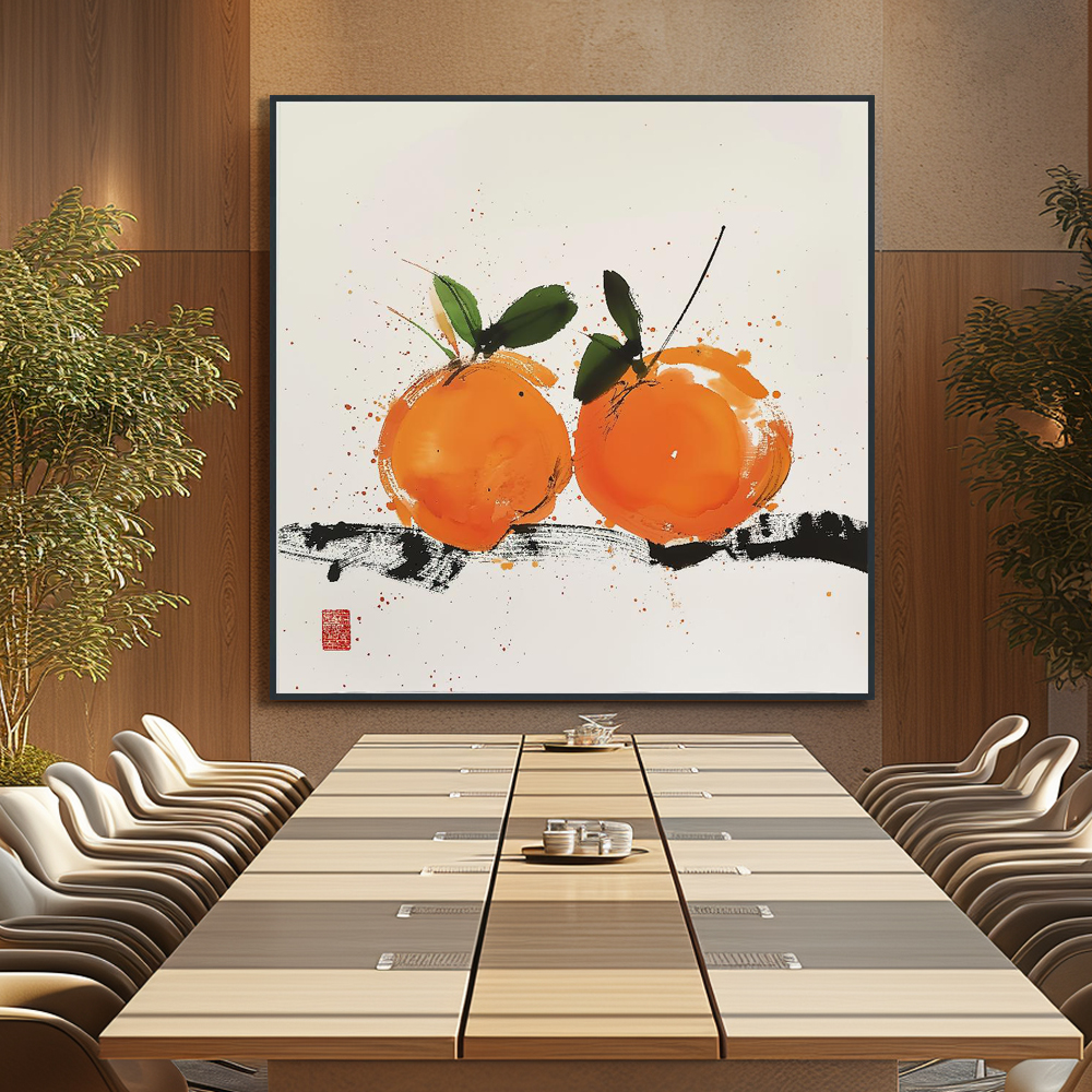 햇살오렌지 80cm x 80cm 무광골드 알루미늄액자 - 상세 이미지 5