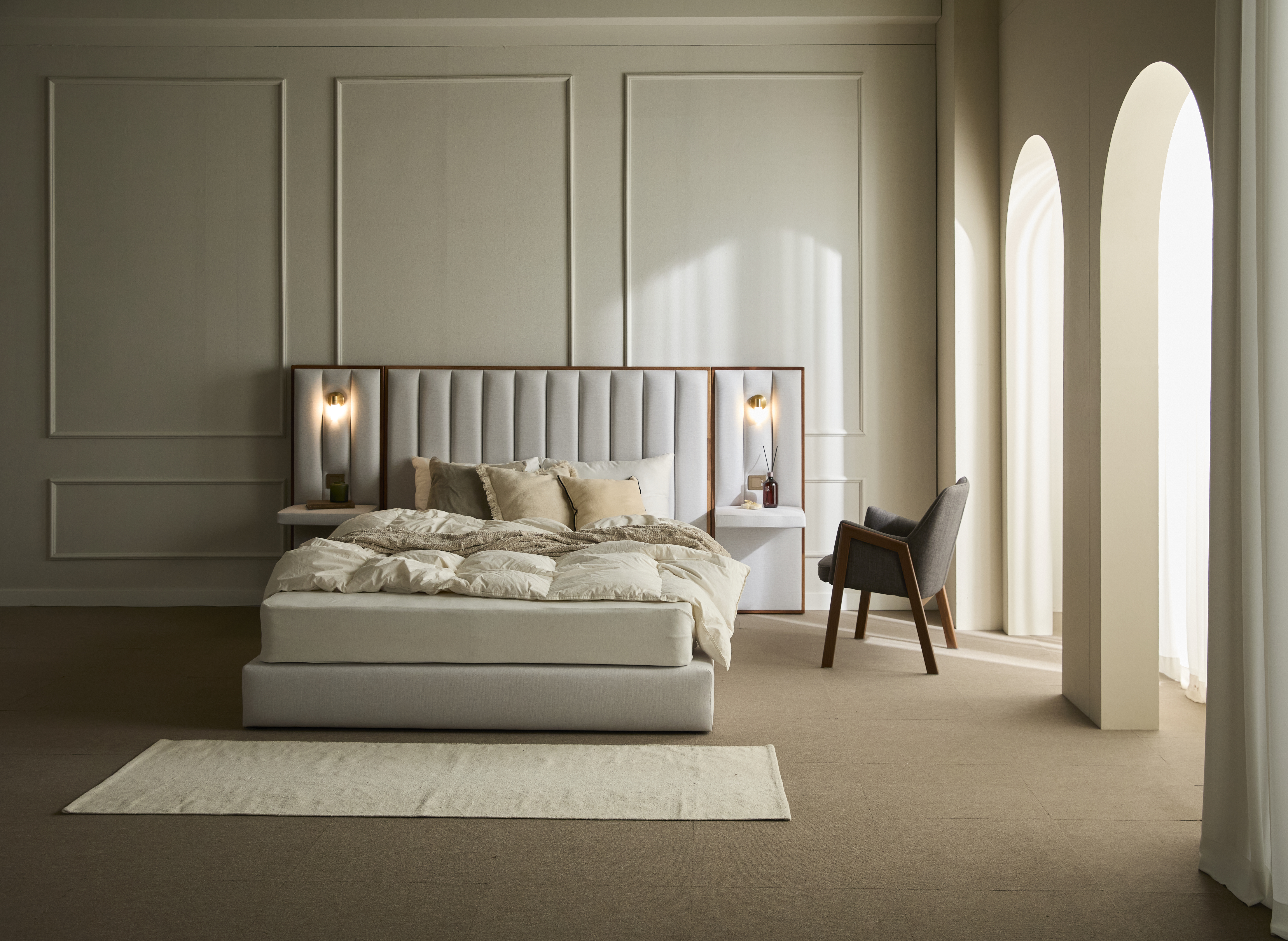 에덴느 밀레 호텔식 침대프레임 호텔 패브릭 신혼부부 호텔형 슈퍼싱글 1100