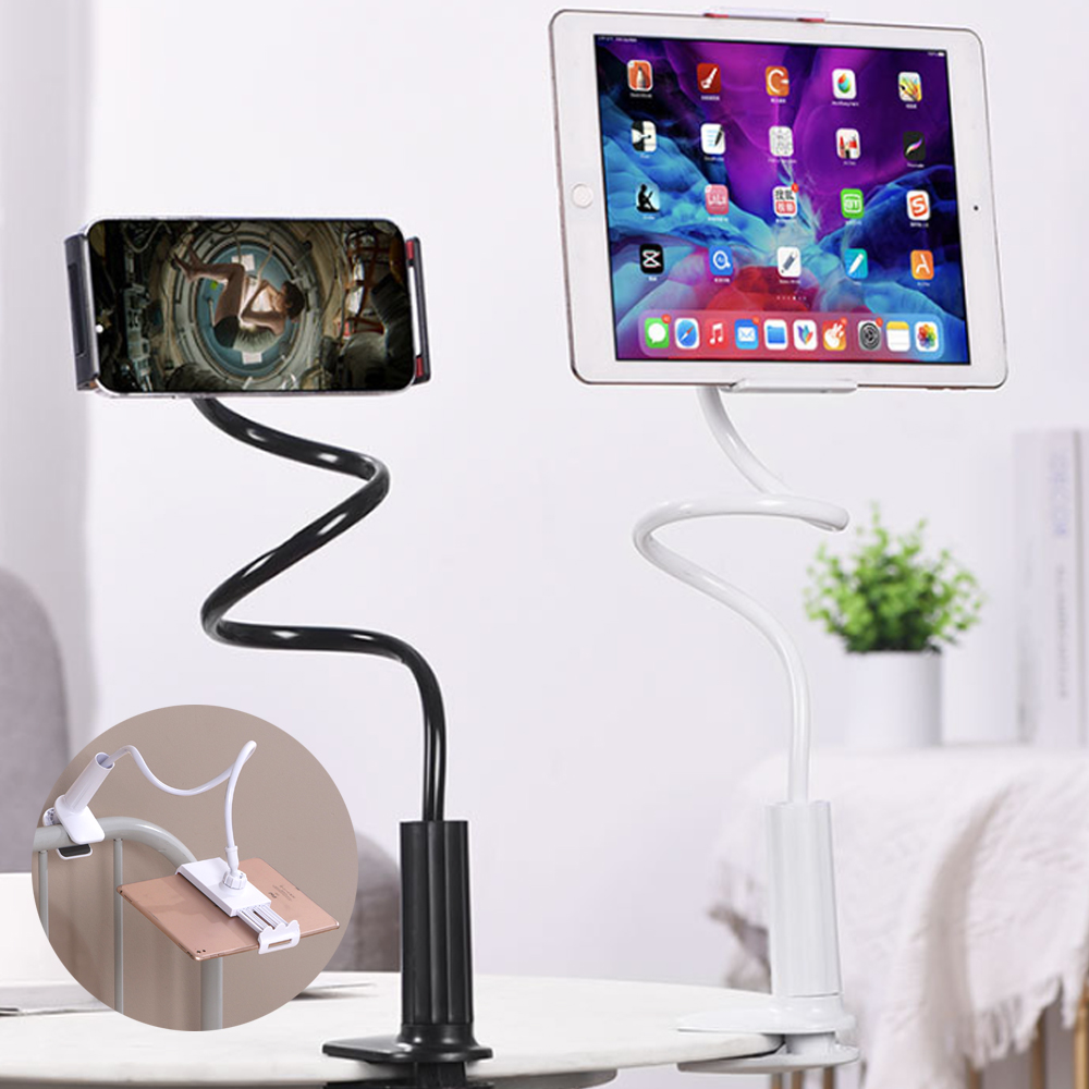 70cm 스마트폰 탁상용 집게 클립 침대 식탁 핸드폰 자바라 거치대 스탠드 태블릿 폰거치대