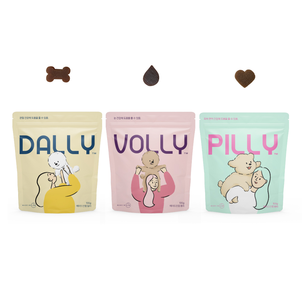 메이드인랩 관절+눈+피부 강아지 영양제 3종