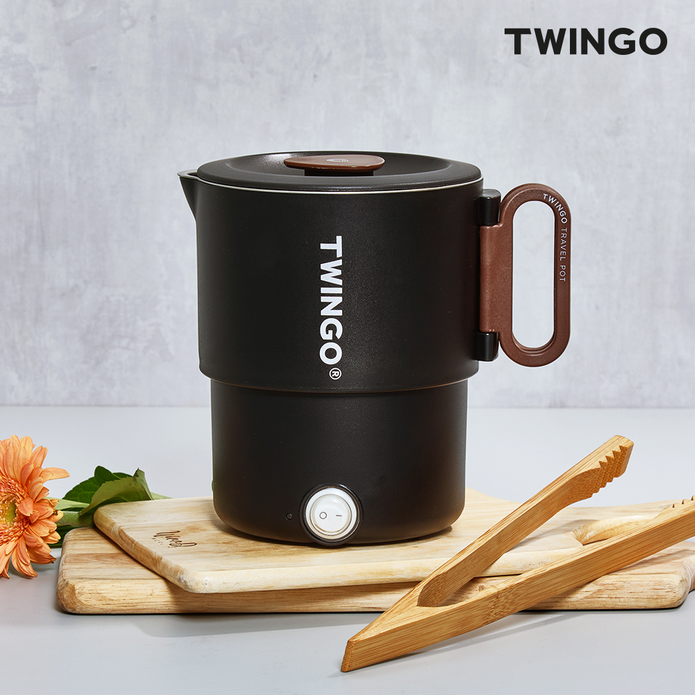 트윙고 트래블 팟 컴팩트 접이식 폴딩포트 110v 겸용 캠핑 여행용 휴대용 라면포트 7컬러