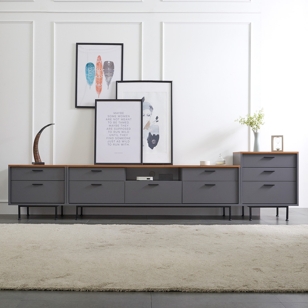 티크 1800 2단 거실장