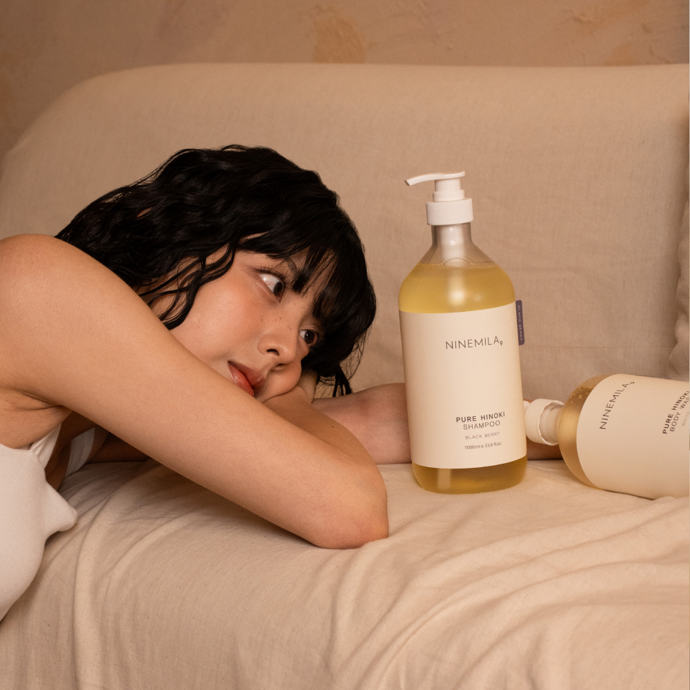 나인밀라 퓨어히노끼 바디워시 블랙베리향, 1L, 1개 이미지 3