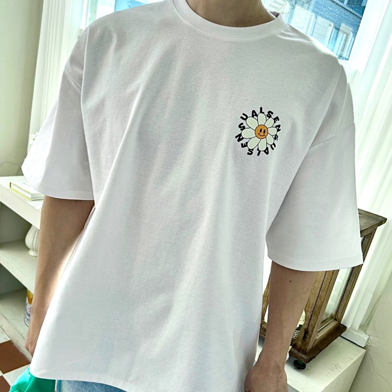 남자 센슈얼 박스 오버핏 아이스 분또면 프린팅 반팔티 95-110 - 상세 이미지 4