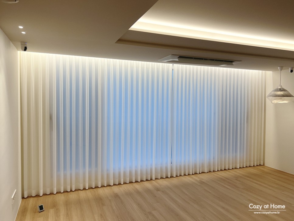 [ 익일배송 ] 코지앳홈 차르르화이트쉬폰 거실속커튼2장세트 사이즈별5종