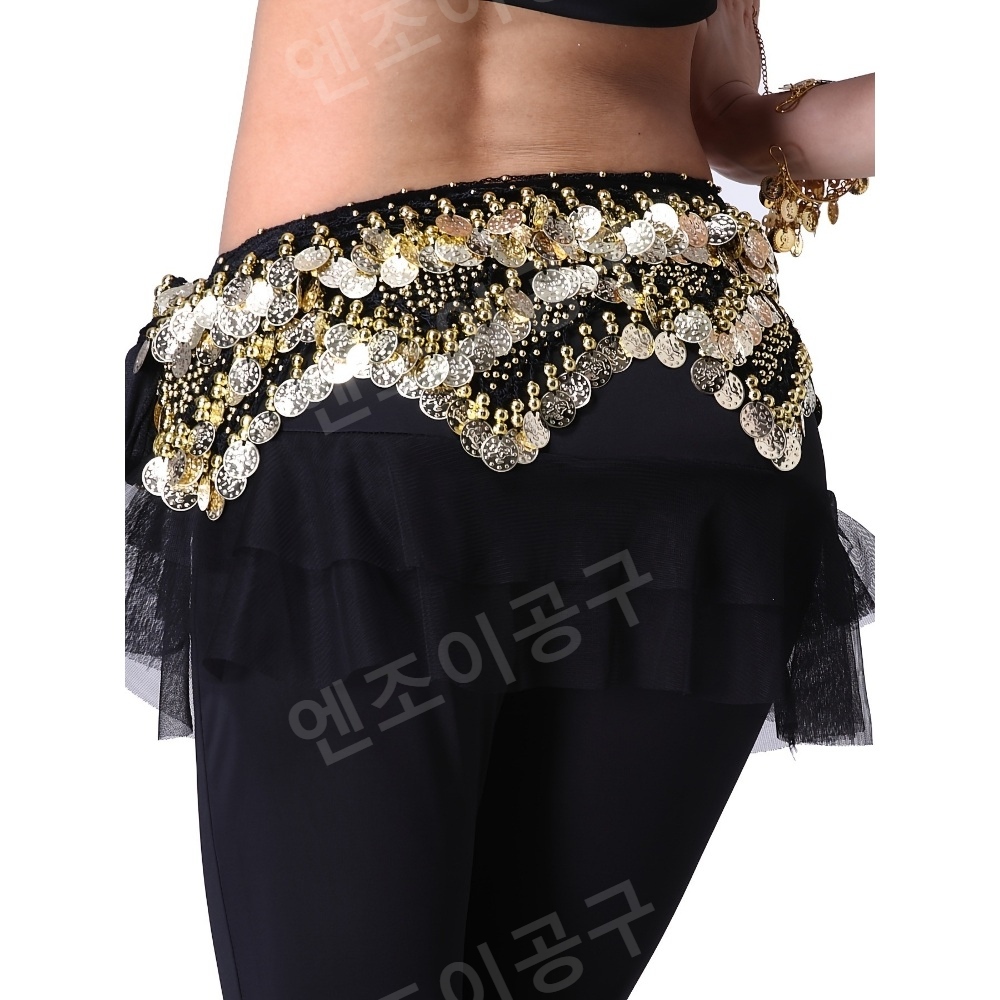 라인댄스스커트 벨리 댄스 스팽글 스커트 공연용 취미용 여성 발레 줌바 폴댄스 전용 - 상세 이미지 2