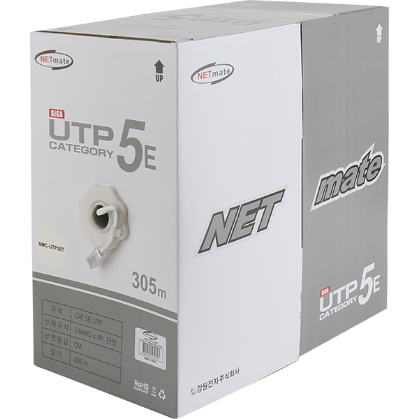 강원전자 넷메이트 CAT5E UTP 제작용 작업용 케이블 단선 305m, 화이트 - 상세 이미지 2