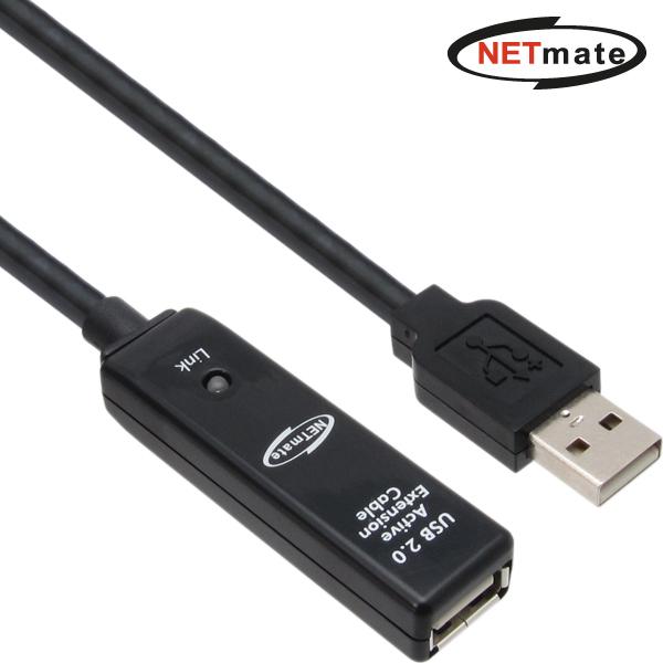 강원전자 넷메이트 USB2.0 리피터 10m (LED/전원 아답터 포함) CBL-203B-10M